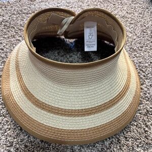 sun-protective straw hat woman